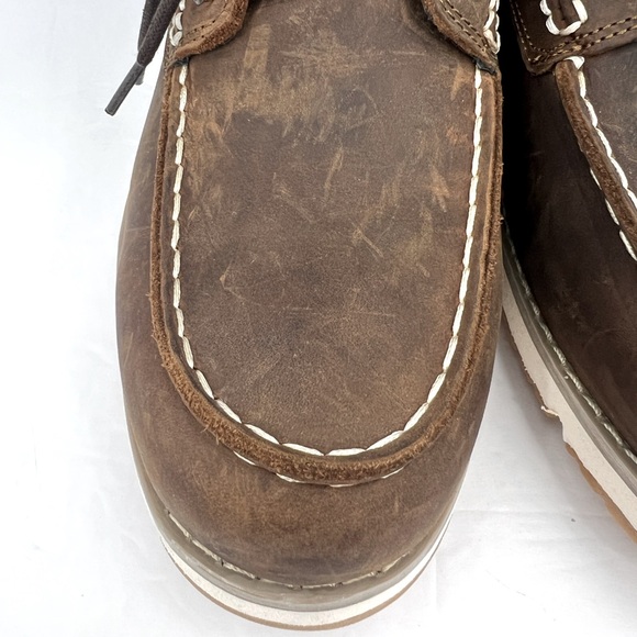 LEVIS, DAWSON TUMBLED UPPER LEATHER BOOTS, TWO TONE BROWN COLOR, MEN’S SIZE 9.5 - Picture 9 of 16